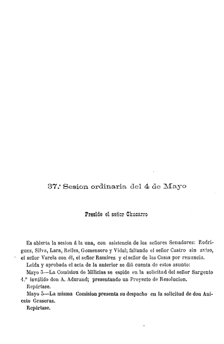 DIARIO DE SESIONES DE LA CAMARA DE SENADORES del 04/05/1869